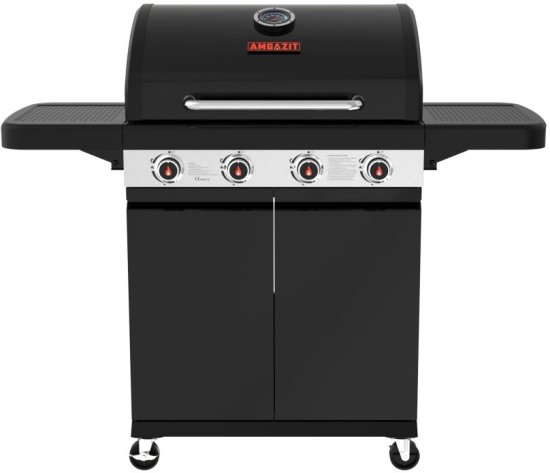 גריל גז 4 מבערים כולל שני מדפי צד מתקפלים Amgazit Red heat 40,000BTU