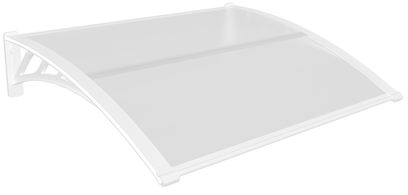 גגון גשם לדלת/חלון 100x80 ס''מ דגם קנדה A מבית Garden Top - צבע לבן/שקוף חלבי