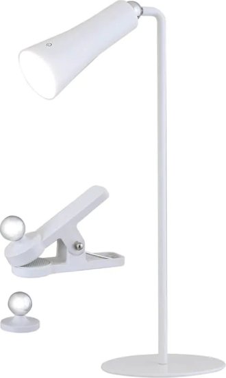 מנורת שולחן LED נטענת 4 ב-1 דגם PALERMO מבית EcoEuro - גוון אור יום 4000K - צבע גוף לבן