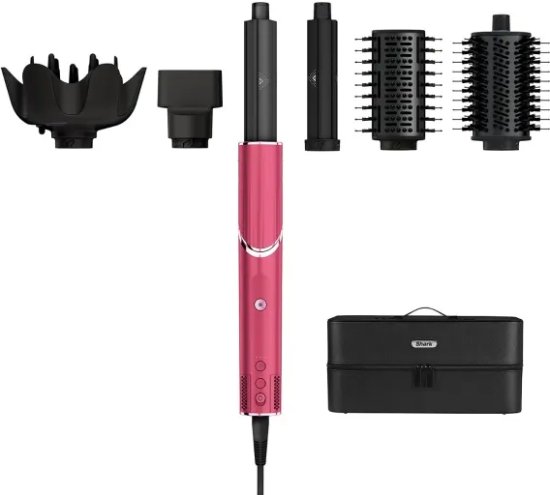 ערכת עיצוב יוקרתית לשיער מחליק ומסלסל שיער 5 ב-1 Shark FlexStyle - צבע ורוד