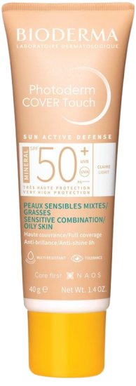 מייקאפ עם מקדם הגנה מינרלי בצבע בהיר לעור מעורב עד שמן Bioderma Photoderm - נפח 40 מ''ל