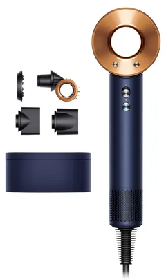 מציאון ועודפים - מייבש שיער מקצועי דגם Supersonic HD15 מבית Dyson - צבע כחול / נחושת