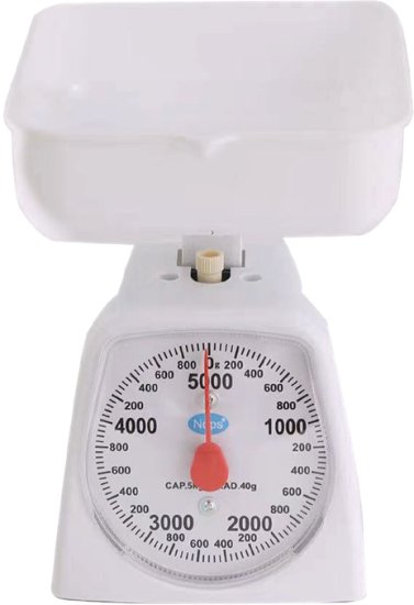 משקל מטבח מכני כולל קערה נשלפת Omega - צבע לבן