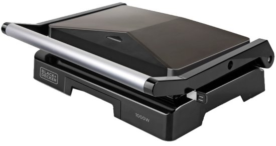 טוסטר גריל חשמלי עוצמתי Black+Decker BXGR1000E 1000W - נירוסטה / שחור