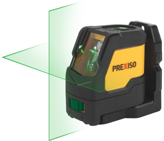 פלס לייזר שני קווים ירוקים 30 מטר במזוודה Prexiso PLC-15DG