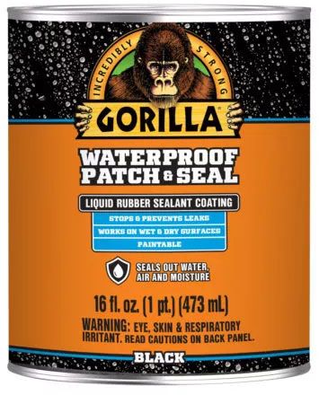 נוזל אטימה גמיש עמיד למים 473 מ''ל Gorilla Waterproof Patch n Seal - צבע שחור