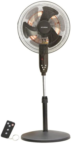 מאוורר עמוד 16 אינץ' משולב מקרן חום עם שלט Hyundai HAH-2060R 2000W