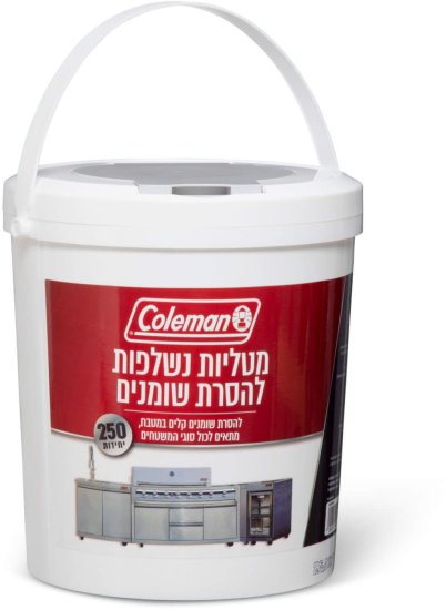 250 מטליות נשלפות להסרת שומנים מבית Coleman