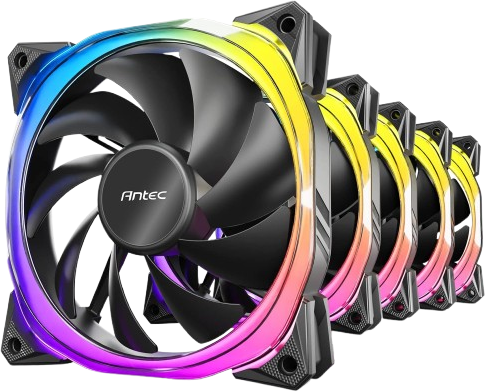 מאוורר למארז Antec Fusion 120 ARGB PWM Fan Black - שחור - 5 יחידות