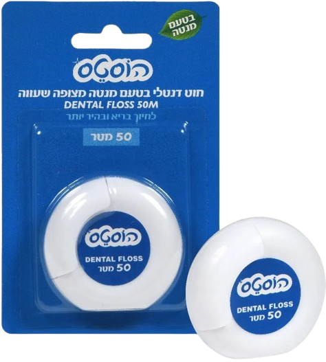 חוט דנטלי רפואי בטעם מנטה מבית Hostess - אורך 50 מטר