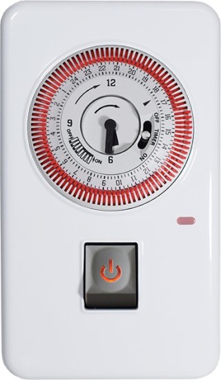 שעון 24 שעות על הטיח Wise Electric S3 - צבע לבן