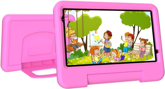 טאבלט לילדים 8 אינץ' 4GB+128GB מבית FutureTAB - תומך תקשורת 4G - כולל כיסוי ומעמד קשיח ורוד