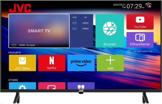 טלוויזיה חכמה ללא מסגרת 40 אינץ' FHD אנדרואיד 12 דגם LT-40N515M מבית JVC