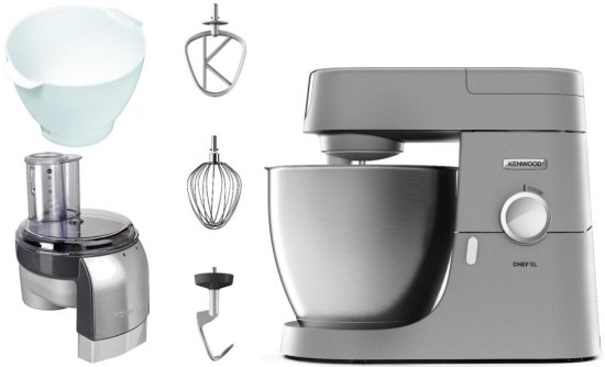 מיקסר שולחני 6.7 ליטר + קערה נוספת וקוצץ ירקות Kenwood Chef XL KVL4114S 1200W - צבע כסוף