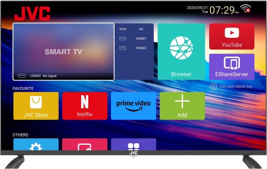 טלוויזיה חכמה ללא מסגרת 43 אינץ' FHD אנדרואיד 12 דגם LT-43N515M מבית JVC