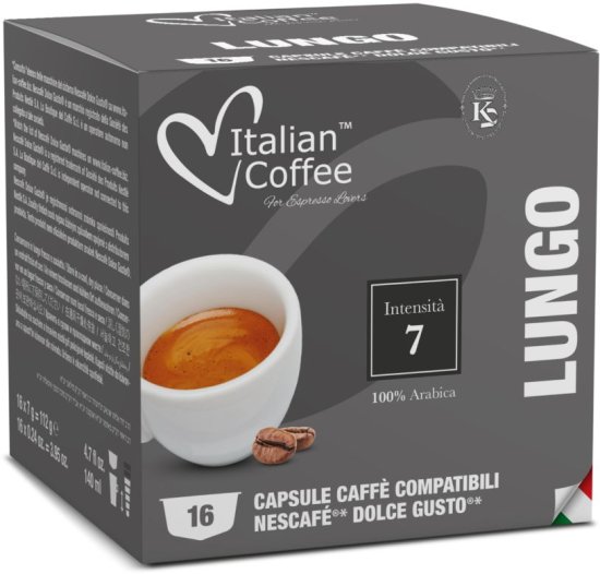 16 קפסולות Italian Coffee Lungo - תואמות למכונות קפה Dolce Gusto