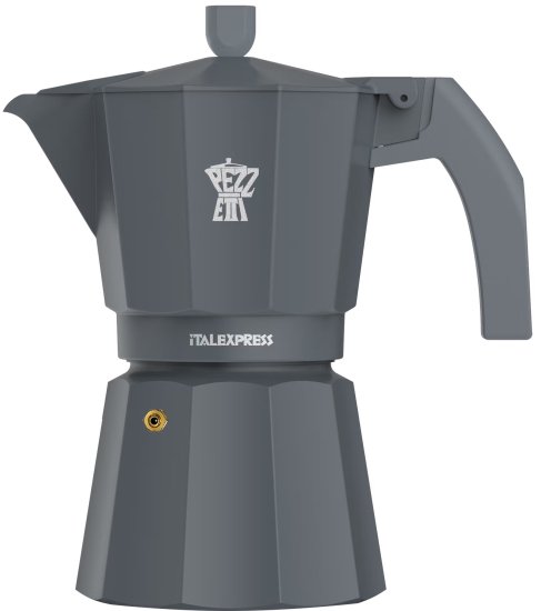 מקינטה אלומיניום 3 כוסות סדרת ITALEXPRESS מבית Pezzetti - אפור