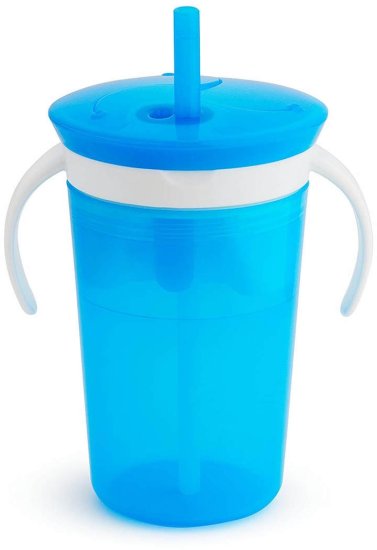 כוס שתיה משולבת מתקן לחטיפים 255 מ''ל Munchkin - כחול