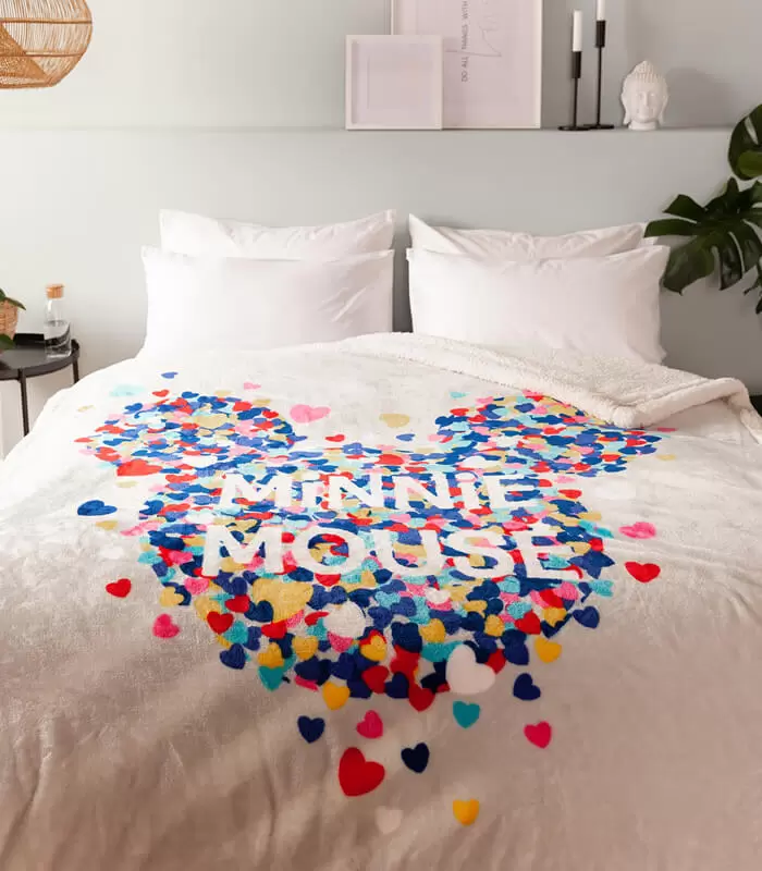 שמיכת חורף יחיד מיקרופלנל 100% פוליאסטר 150x200 ס''מ מבית Homestyle - דגם מיני מאוס Love