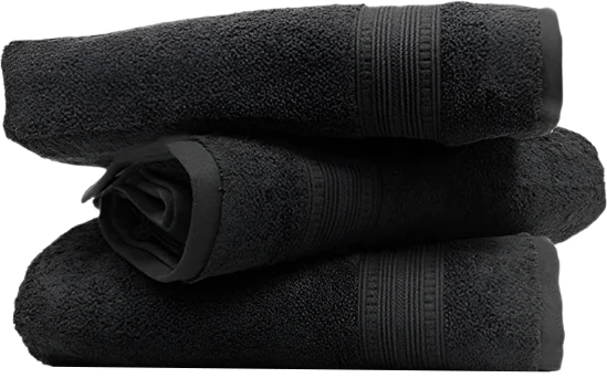 סט 3 מגבות רחצה 100% כותנה 90x140 ס''מ סדרת Daniel מבית Arige Gad - צבע שחור