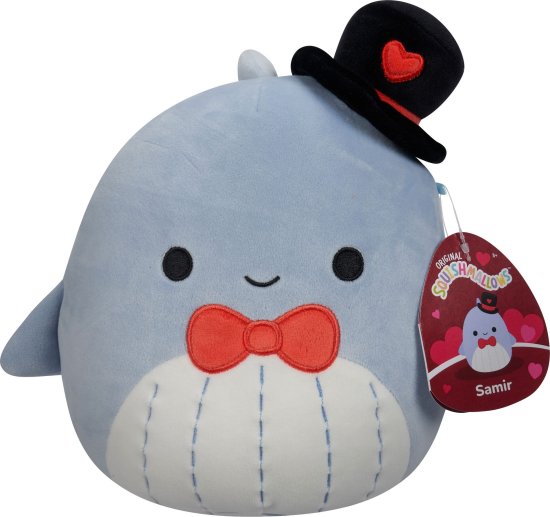 בובת סקווישמלו סדרת וולנטיין 19 ס''מ מבית Squishmallows - סמיר הלוויתן הכחול