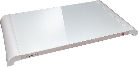 מציאון ועודפים - פלטה שבת זכוכית לבנה UNIVERSE NRI858 - צבע לבן