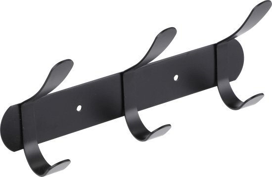 מתלה מגבות 3 ווים 25 ס''מ Aquila Set And Stick - צבע אפור מתכתי