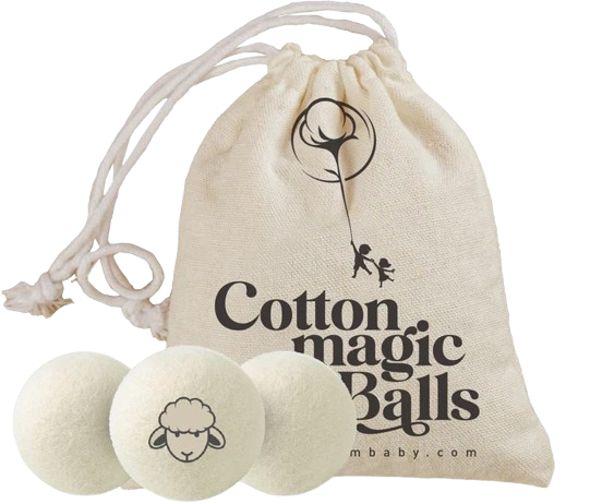 כדורי צמר למייבש לכביסה + שק בד מבית Elysium Baby - סה''כ 3 יחידות
