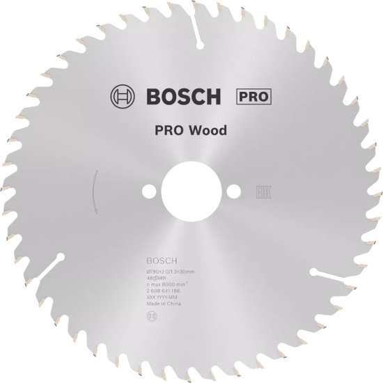 להב חיתוך עץ למסור עגול 48 שיניים 190 מ''מ / ''7.5 Bosch Pro Wood