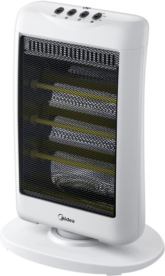 תנור חימום אינפרה אדום עם 3 גופי חימום קוורץ Midea Series 3000 1200W NS12-13C1 - צבע לבן