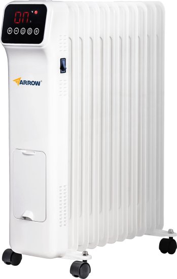 רדיאטור חימום דיגיטלי 11 צלעות עם שלט ומתקן תליית כביסה Arrow 2500W