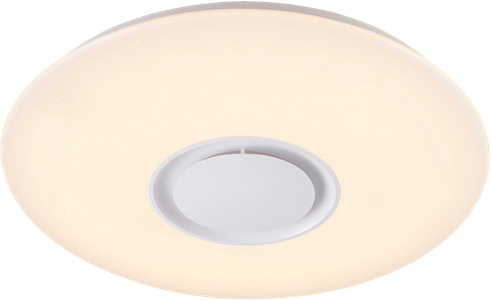 מנורת תקרה חכמה 24W עם תאורת RGB, רמקול בלוטוס ושלט רחוק Sirius Living ANGEL-24 - צבע לבן גוון אור מתכוונן CCT+RGB