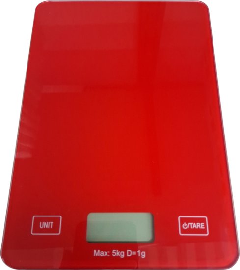 משקל מטבח זכוכית מבית Davmi - צבע אדום