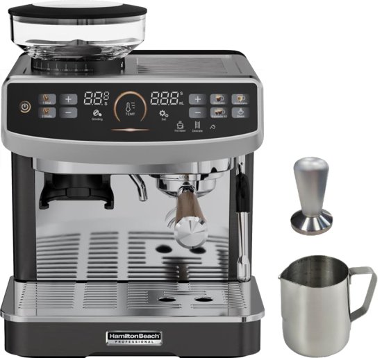 מכונת אספרסו בריסטה משולבת עם מטחנת קפה Hamilton Beach 46376-IS 2450W - שחור / נירוסטה