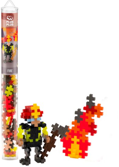 סט הרכבה בשפופרת 100 חלקים Plus Plus Colormix - גיבורים בשגרה: לוחם אש