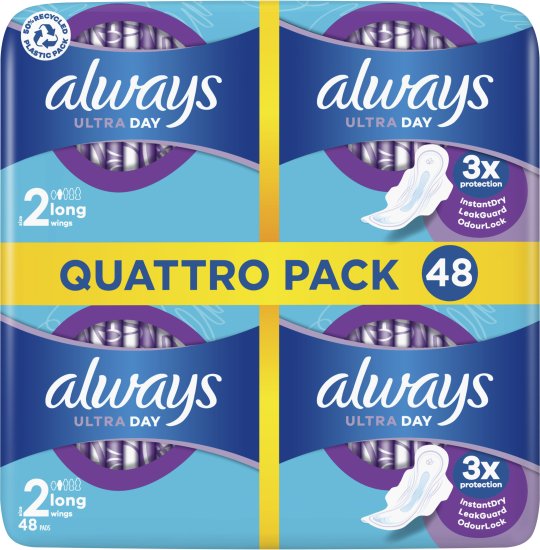 Always - תחבושות עם כנפיים Ultra Day - בסך הכל 48 תחבושות