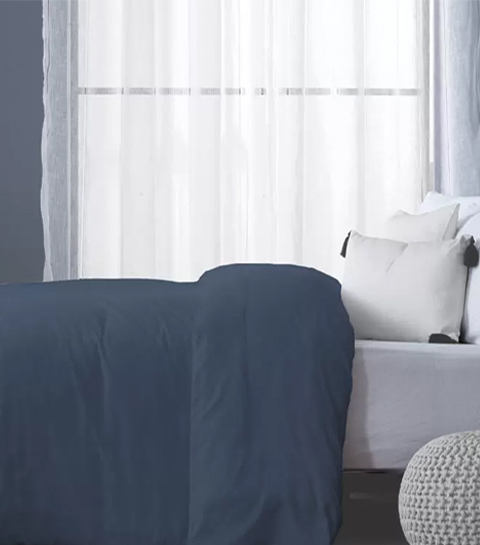 ציפה לשמיכת יחיד ג'רסי 100% כותנה 150x200 ס''מ מבית Homestyle - כחול נייבי