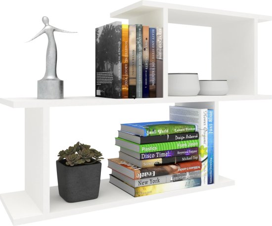 מדף מעוצב 2 מלבנים דגם Rimon מבית Tudo Design - צבע לבן