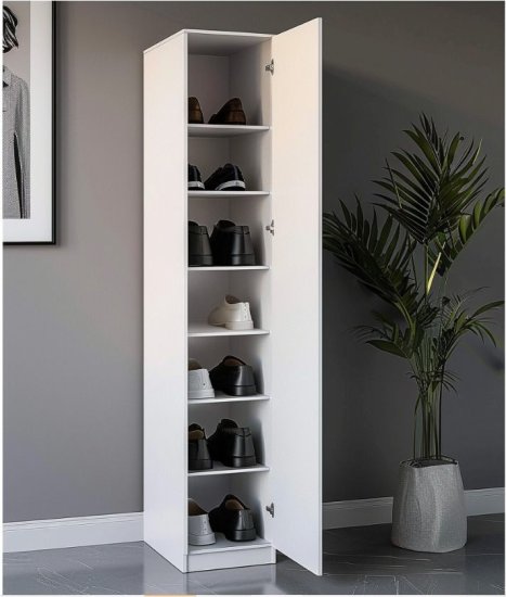 ארון נעליים 7 מדפים דגם Harmony מבית Tudo Design - צבע לבן