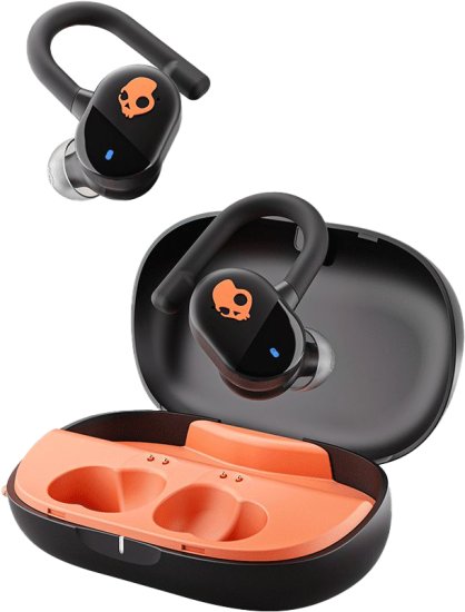 אוזניות תוך-אוזן נתלות Skullcandy Push Play Active True Wireless - צבע שחור/כתום