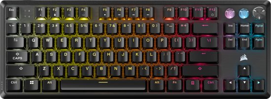 מקלדת גיימינג מכנית חוטית Corsair K70 Pro TKL - עם מקשי ABS Double-Shot - צבע שחור