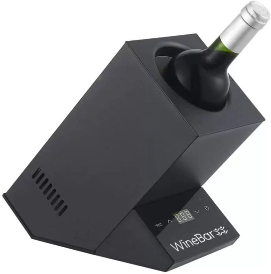 מקרר יין טרמו-אלקטרי לבקבוק אחד Wine Bar - צבע שחור