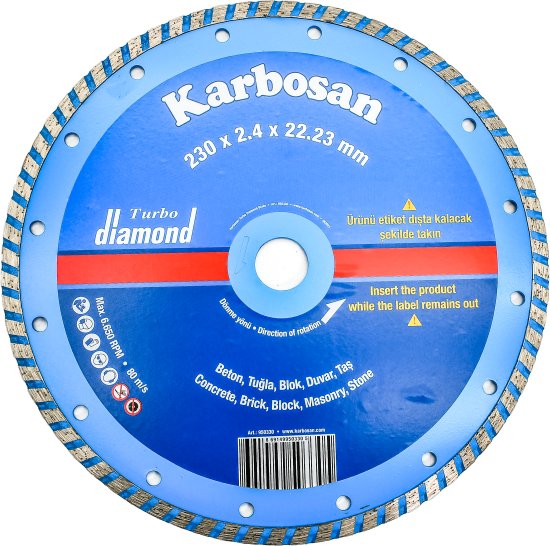 דיסק יהלום טורבו 230 מ''מ / 9 אינץ' Karbosan 300-950330