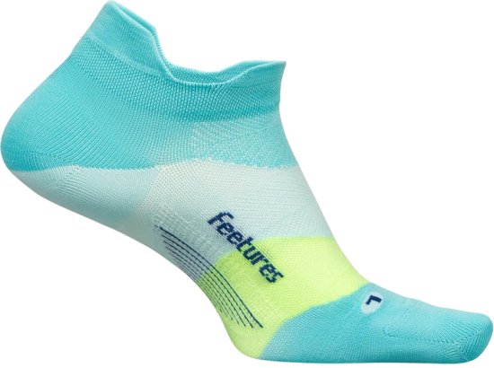 גרבי ספורט Feetures Elite Ultra Light No Show Tab - מידה 38-42 (M) - צבע Aqua Surf