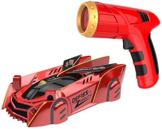 מכונית מרוץ מטפסת על קירות עם שלט מבית Clip Toys - צבע אדום