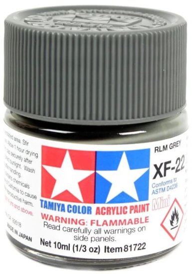 צבע אקרילי למודלים מבית Tamiya - אפור RLM