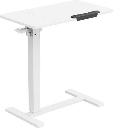 שולחן צד ישיבה פנאומטי עם גלגלים נסתרים Brateck FMT02-3 - צבע לבן