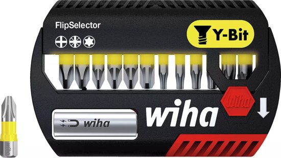 סט ביטים 25 מ''מ 13 חלקים הנעה 1/4 אינץ' Wiha FlipSelector