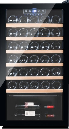 מקרר יין דיגיטלי עם מדחס 33 בקבוקים משולב מדפי עץ נשלפים Winekeeper Galaxy - צבע שחור
