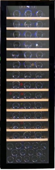 מקרר יין דיגיטלי עם מדחס 105 בקבוקים משולב מדפי עץ נשלפים Winekeeper Galaxy - צבע שחור